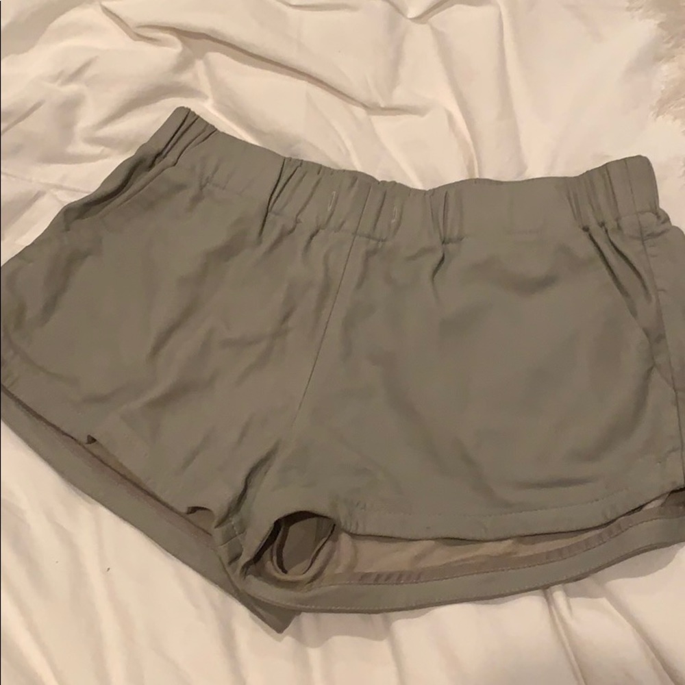 Leather grey shorts